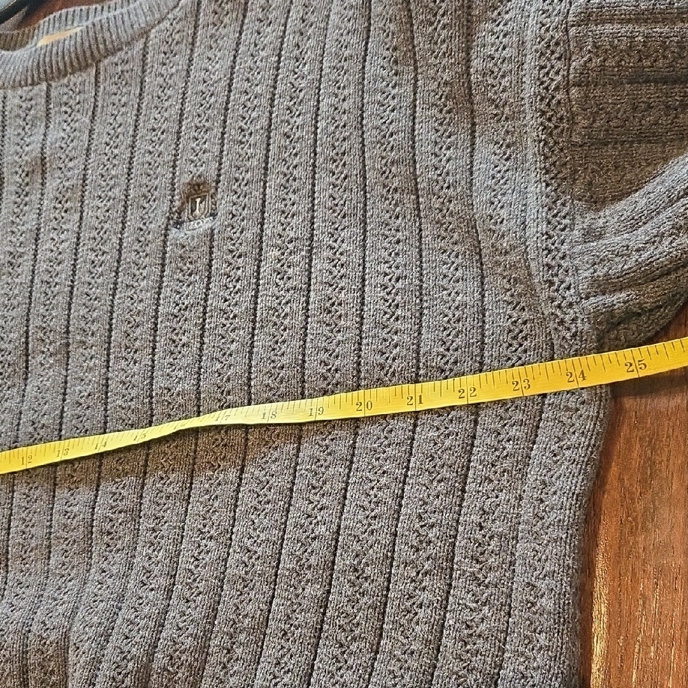 IZOD Charcoal Cable Knit Crewneck Sweater - Picture 6 of 9